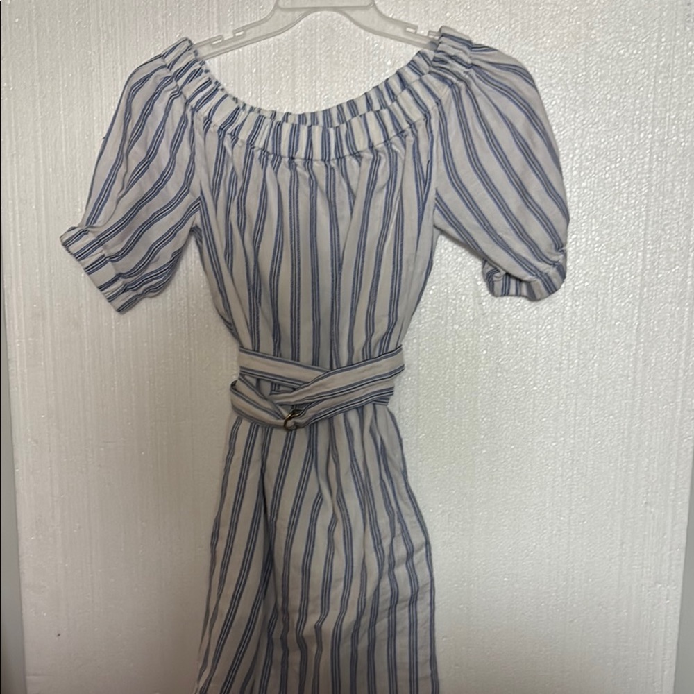 Michael Kors Striped Off-Shoulder Dress